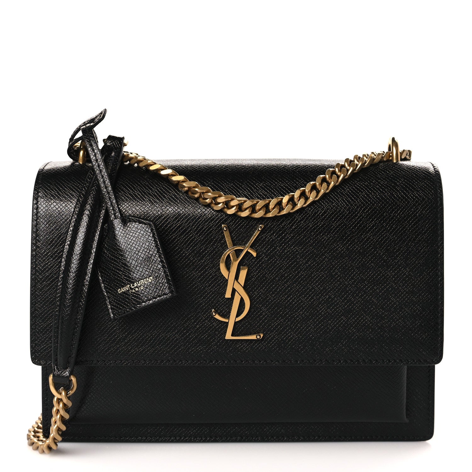 Saint Laurent Coated Bark Calfskin Medium Monogram Sunset Black 1 of 10
