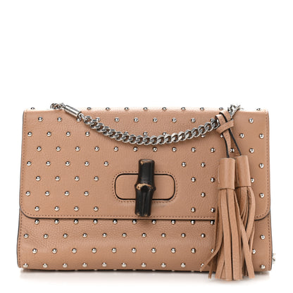 Gucci Calfskin Studded Medium Miss Bamboo Shoulder Bag Camelia 1 of 12