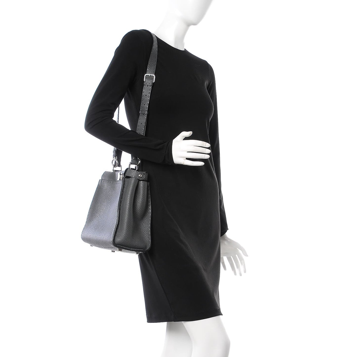 Cuoio Romano Selleria Bi-Color Medium Peekaboo Iconic Satchel Asfalto Latte