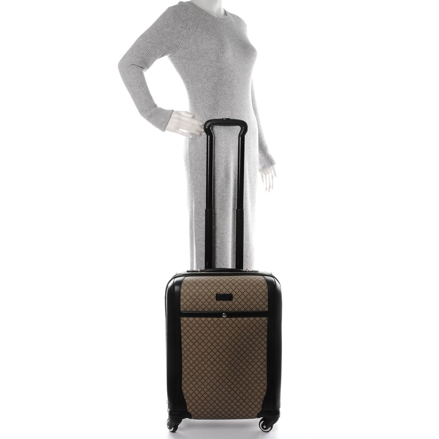 Diamante Plus Four Wheel Carry On Trolley Dark Brown