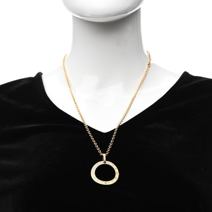 Bulgari 18K Yellow Gold Diamond BVLGARI BVLGARI Circle Pendant Necklace 2 of 6