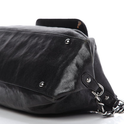 Chanel Glazed Caviar Pocket In The City Shoulder Bag Black 7 of 14