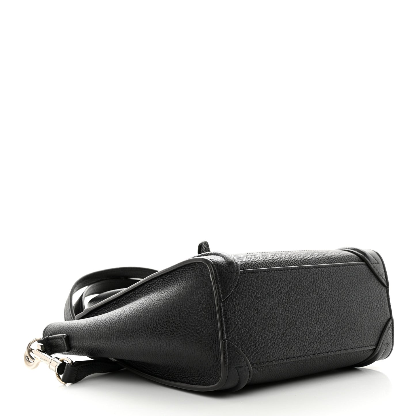 Drummed Calfskin Nano Luggage Black