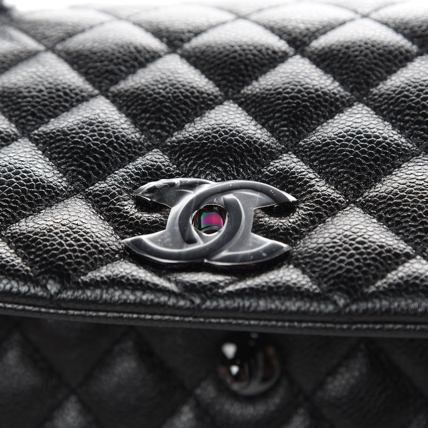Chanel Caviar Quilted Medium Coco Handle Flap So Black 11 of 13