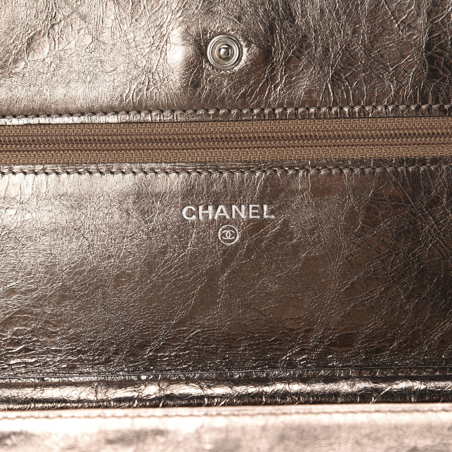 Chanel Metallic Aged Calfskin Quilted Reissue Wallet On Chain WOC Bronze 8 of 12
