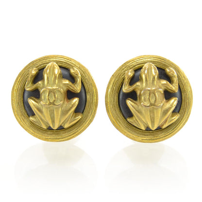 Chanel CC Frog Clip On Earrings Gold 1 of 4