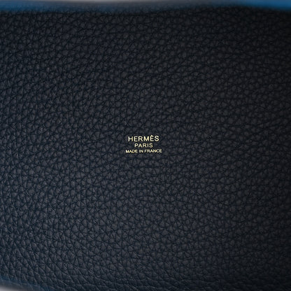 Hermes Taurillon Clemence Picotin Lock 22 MM Bleu De Prusse 6 of 11
