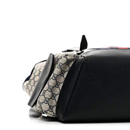 Gucci GG Supreme Monogram Medium Ophidia Double Buckle Backpack Beige Blue Black 8 of 9