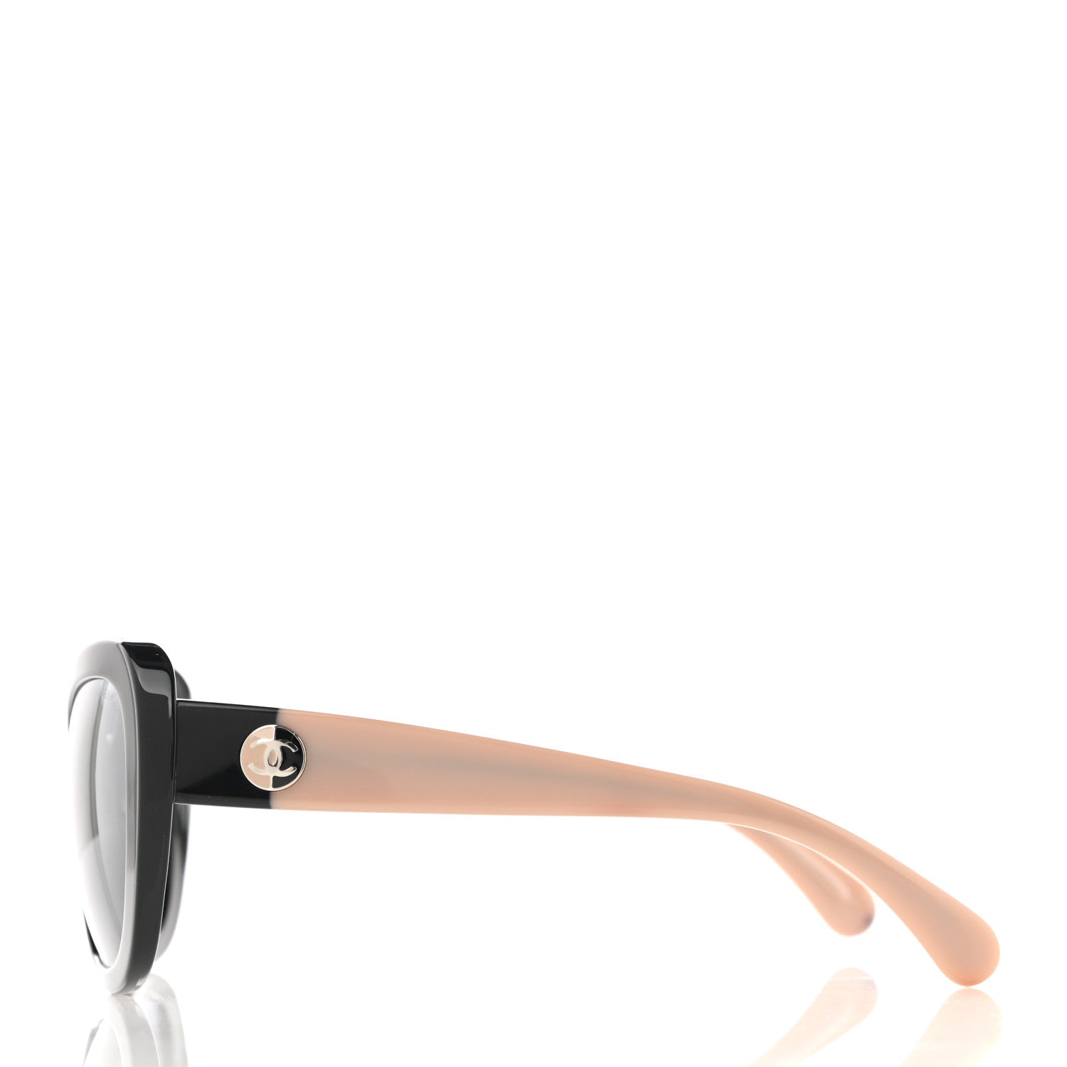 Chanel Acetate Cat Eye Sunglasses 5321 Black Beige 3 of 8