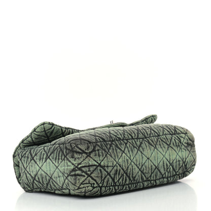 Chanel Denim Quilted Denimpression Flap Green Black 4 of 9