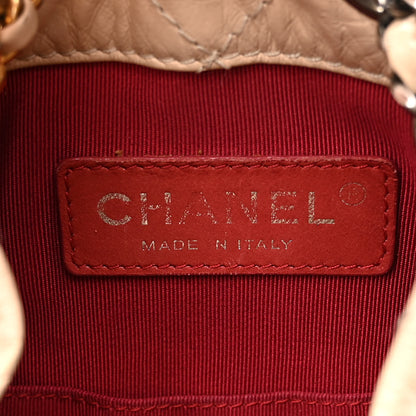 Chanel Aged Calfskin Quilted Small Gabrielle Backpack Beige Black 6 of 12