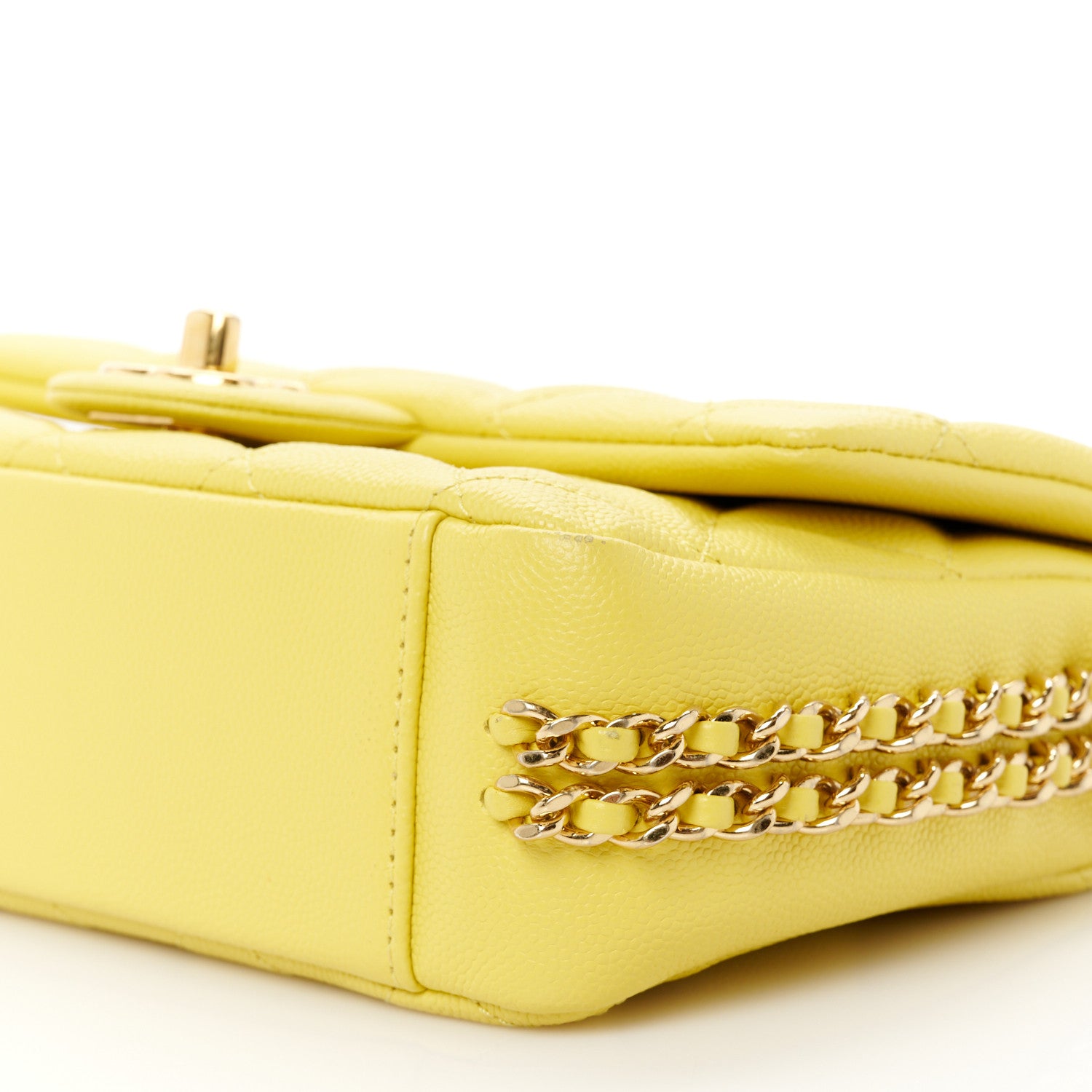 Chanel Caviar Quilted Mini CC You Flap Yellow 11 of 12