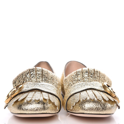 Gucci Galassia GG Marmont Fringe Flats 36 Platino 2 of 10