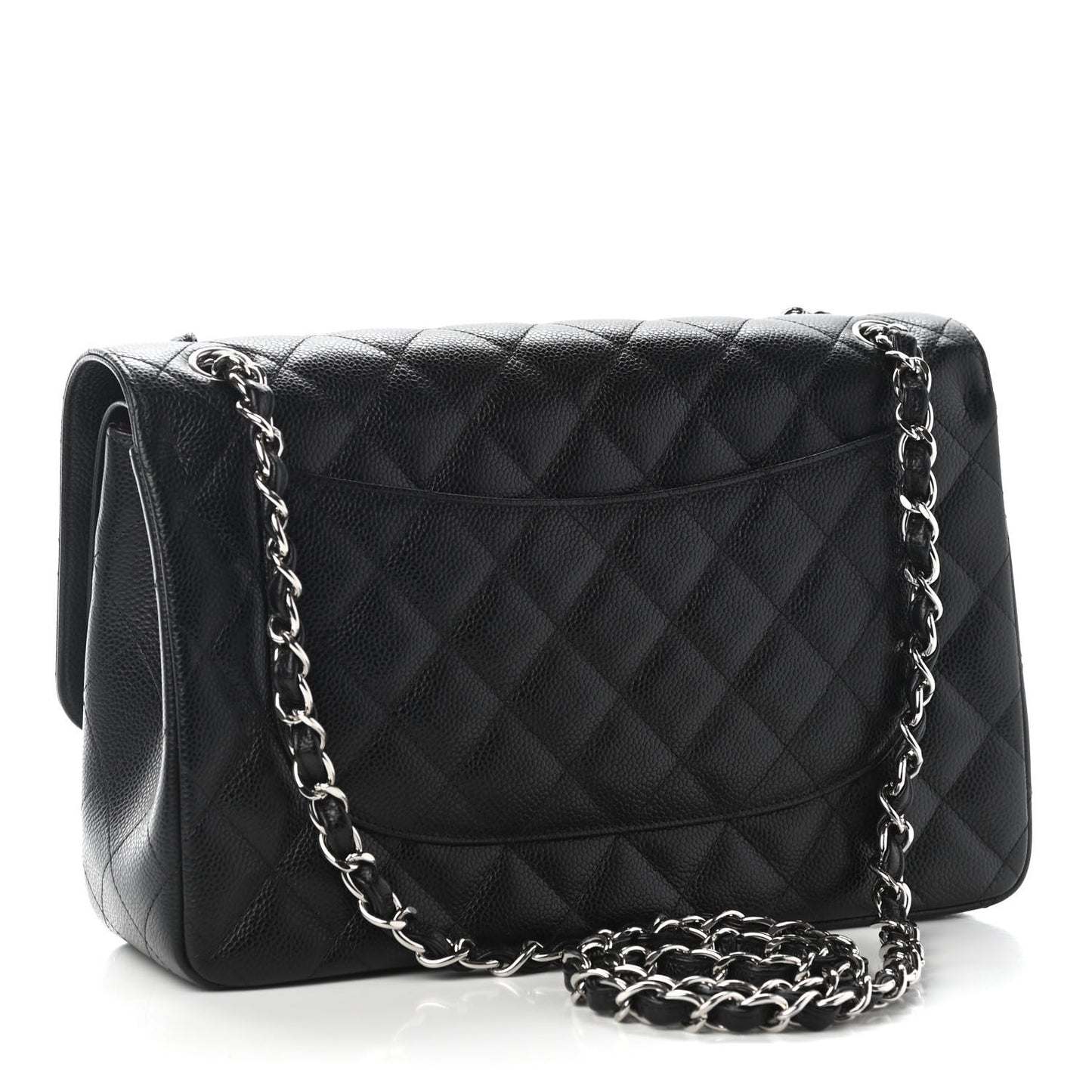 Caviar Quilted Jumbo Double Flap Black