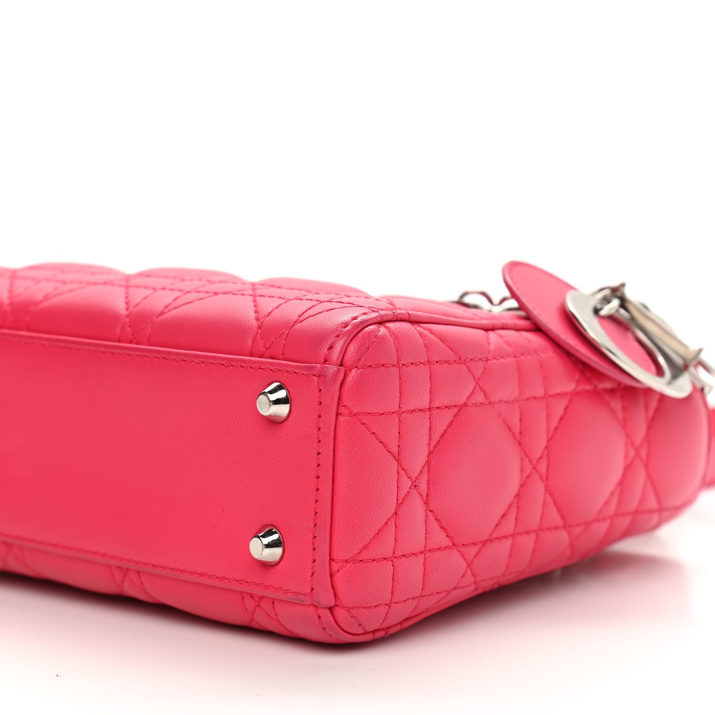 Lambskin Cannage Mini Lady Dior Fuchsia