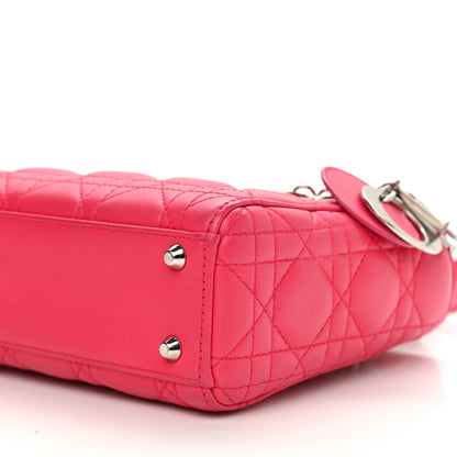 Christian Dior Lambskin Cannage Mini Lady Dior Fuchsia 9 of 12