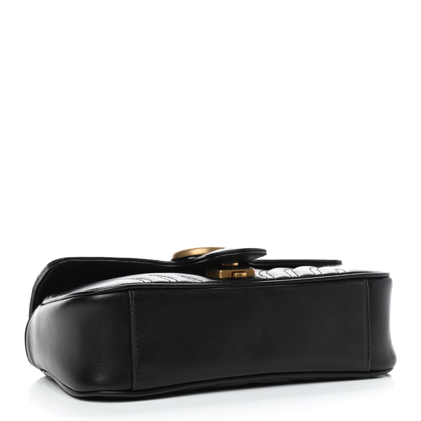 Calfskin Matelasse Mini GG Marmont Shoulder Bag Black