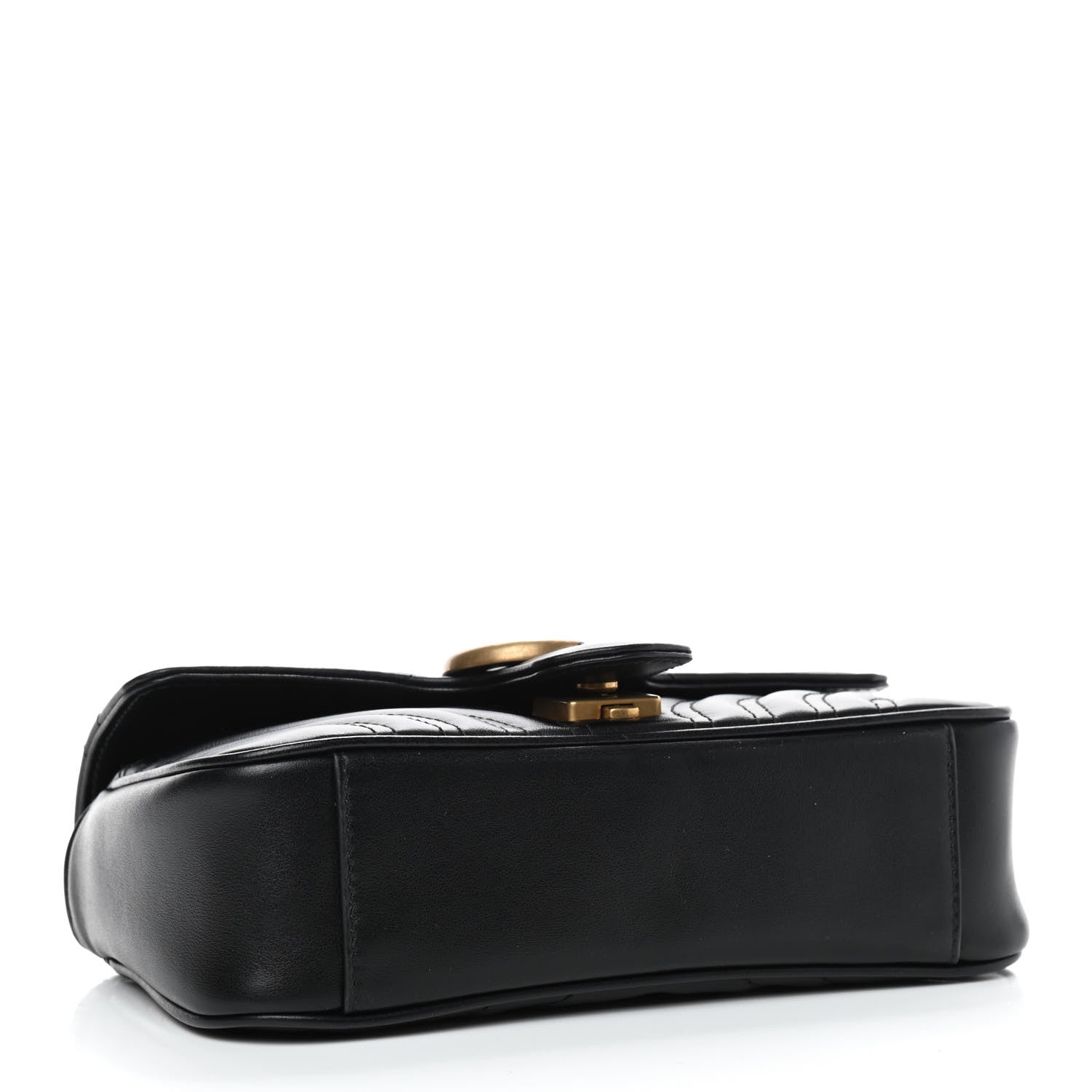 Gucci Calfskin Matelasse Mini GG Marmont Shoulder Bag Black 4 of 9