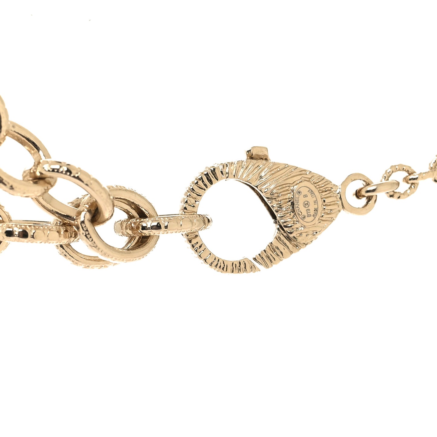 Pearl Crystal CC Lace Camellia Long Necklace Gold
