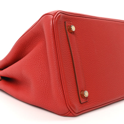 Hermes Taurillon Clemence Birkin 30 Rouge Casaque 9 of 10