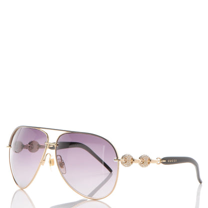 Gucci Aviator Crystal Marina Chain Sunglasses 4230/N/S Gold 1 of 10