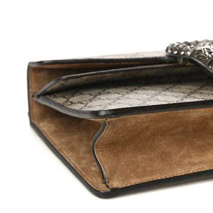 Gucci GG Supreme Monogram Suede Crystal Small Dionysus Shoulder Bag Beige Ebony Taupe 10 of 15
