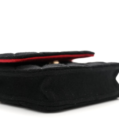 Chanel Wool Quilted Clutch With Chain Black 9 of 11