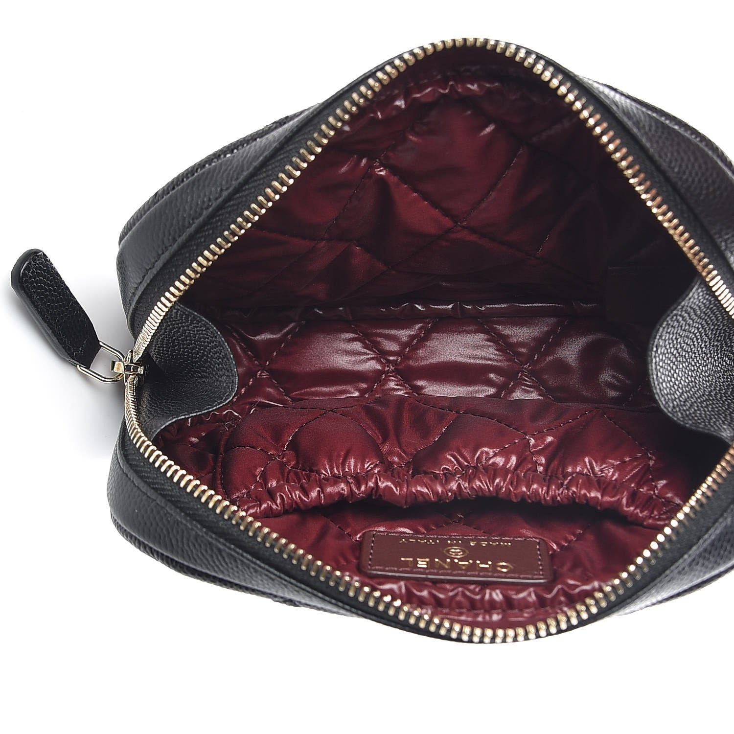 Chanel Caviar Quilted Small Curvy Pouch Cosmetic Case Black 5 of 8