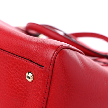 Gucci Pebbled Calfskin Small Soho Top Handle Bag Red 11 of 14