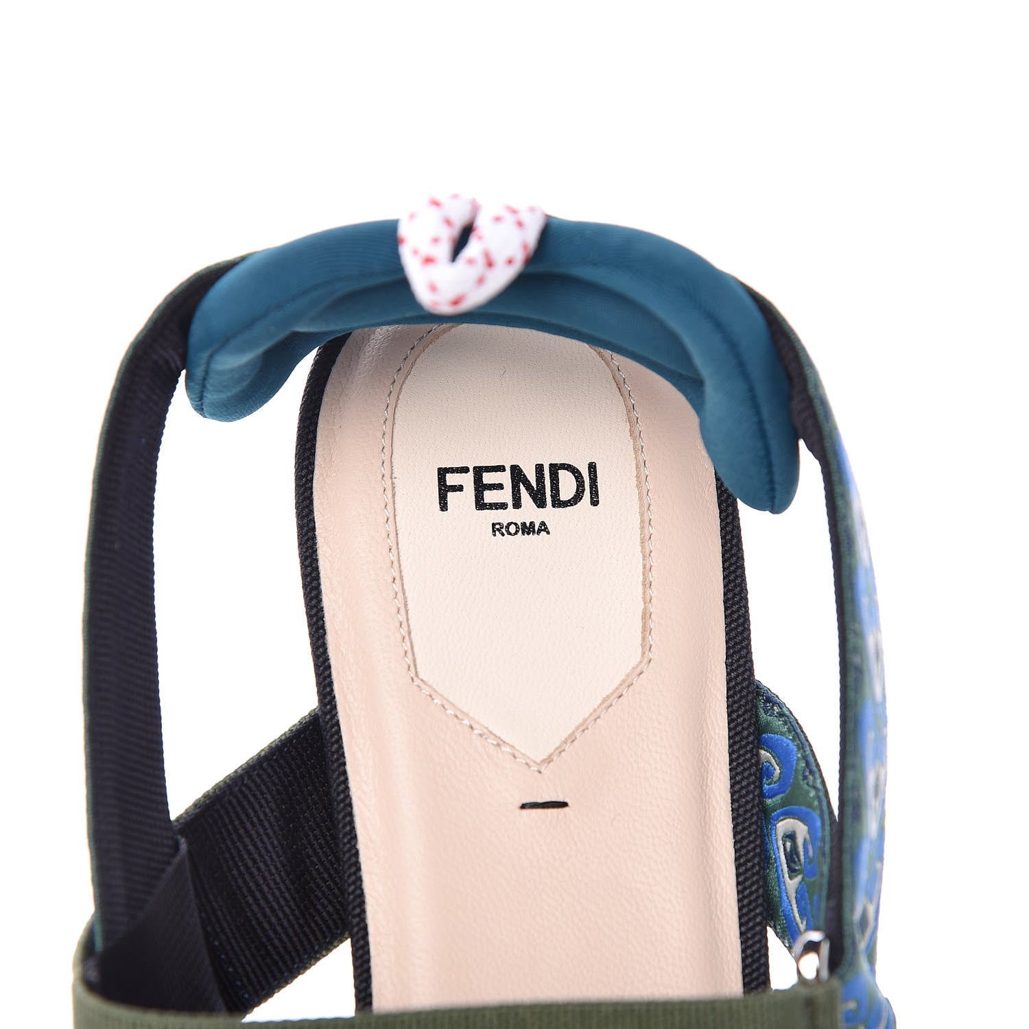 Fendi Technical Mesh Tartan Plaid Colibri Slingback Ballerina Flats 42 Ceruleo Militare Sand Salvia 7 of 8