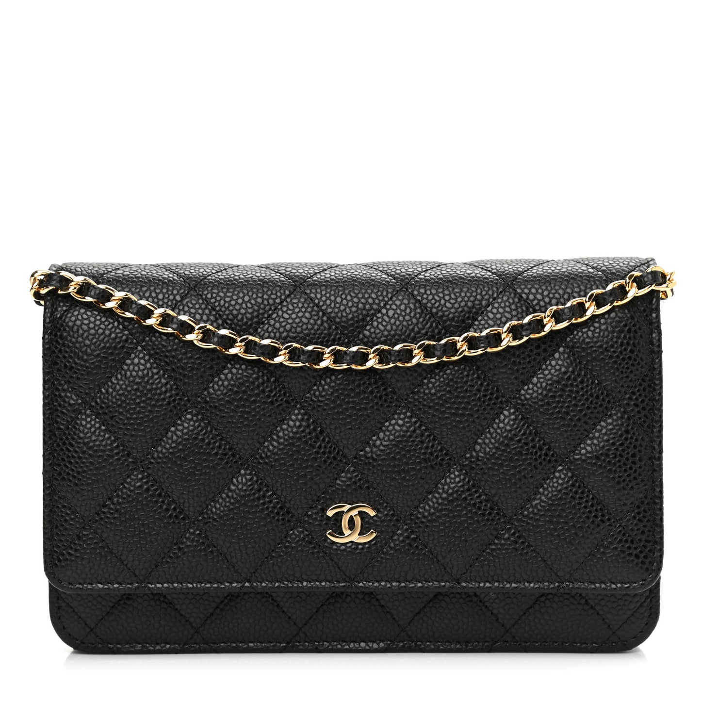 Caviar Quilted Wallet On Chain WOC Black