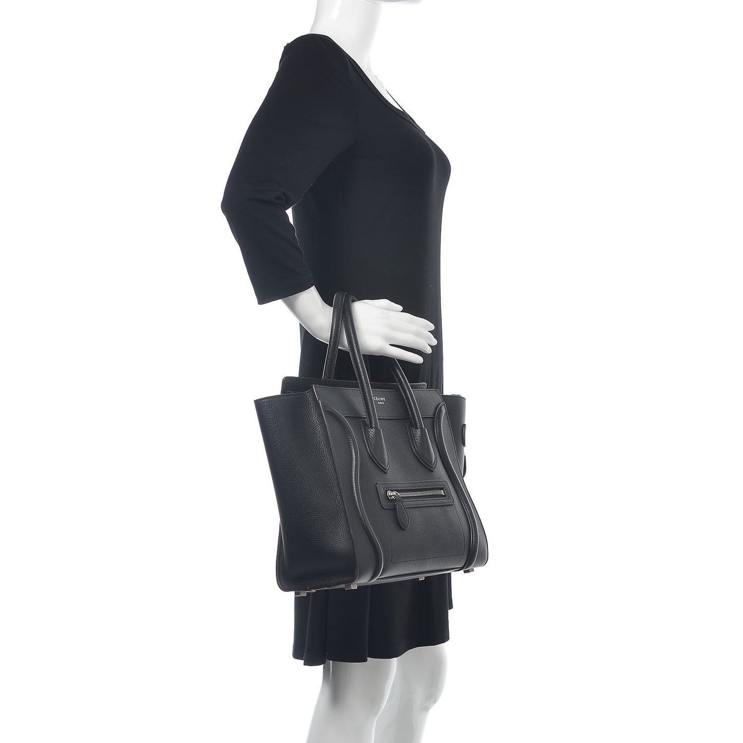 Drummed Calfskin Micro Luggage Black