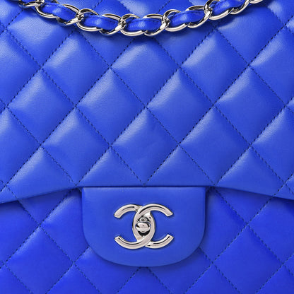 Chanel Lambskin Quilted Jumbo Single Flap Blue 14 of 15
