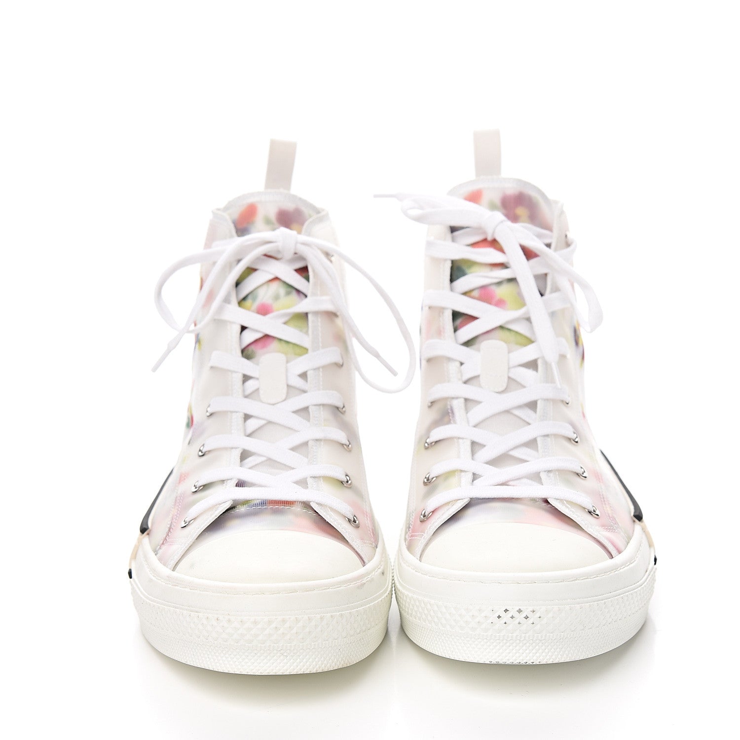 Christian Dior Technical Canvas Flowers Mens B23 High Top Sneakers 47 White 2 of 12