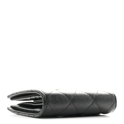 Chanel Caviar Quilted Multi Chain CC Compact Bifold Wallet Black 4 of 7