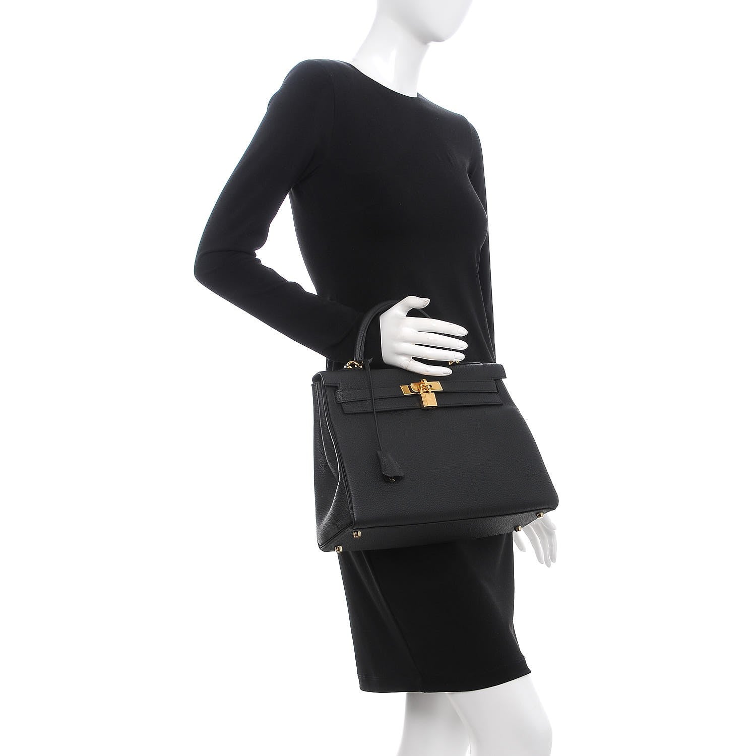 Hermes Togo Kelly Retourne 32 Black 3 of 38