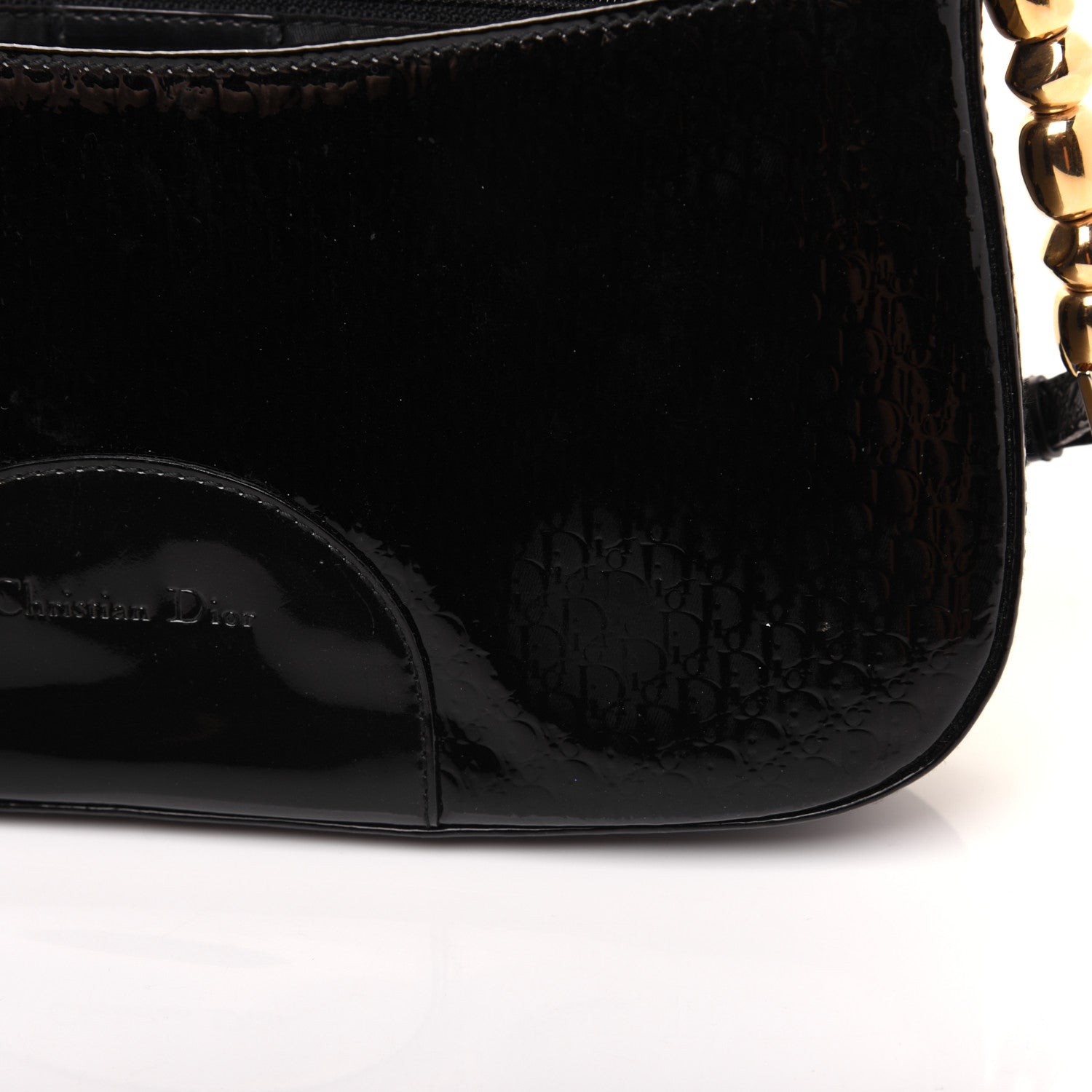 Christian Dior Patent Trotter Maris Pearl Shoulder Bag Black 14 of 26