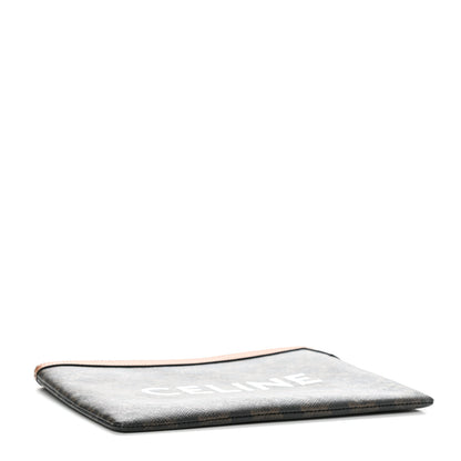 Celine Triomphe Canvas Lambskin Small Pouch Tan 4 of 6
