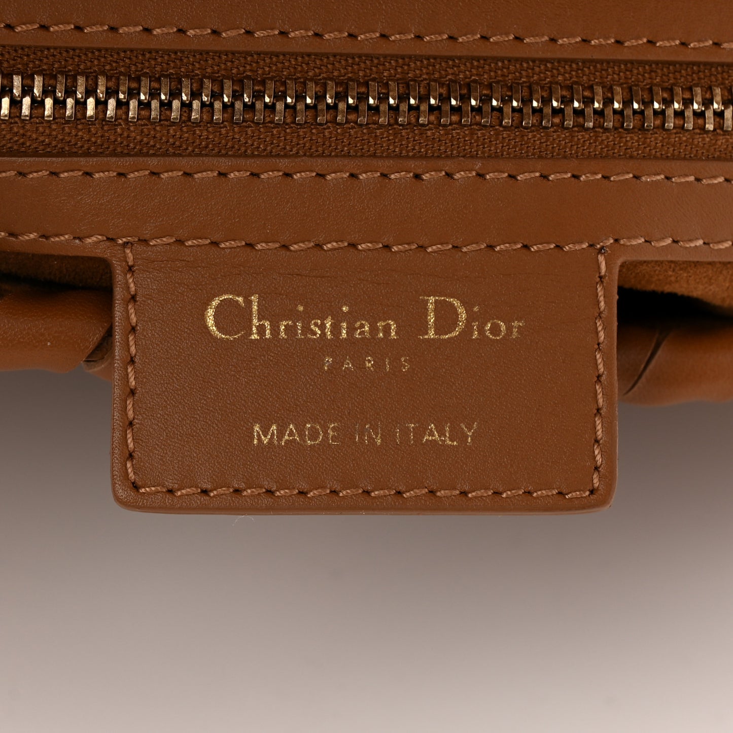 Calfskin Whipstitch Saddle Bag Brown