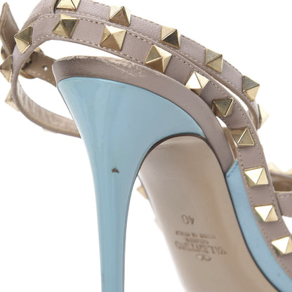 Valentino Garavani Patent Rockstud Ankle Strap Pumps 40 Blue Poudre 12 of 16