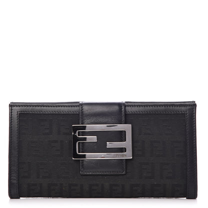 Fendi Zucchino Long Wallet Black 1 of 9