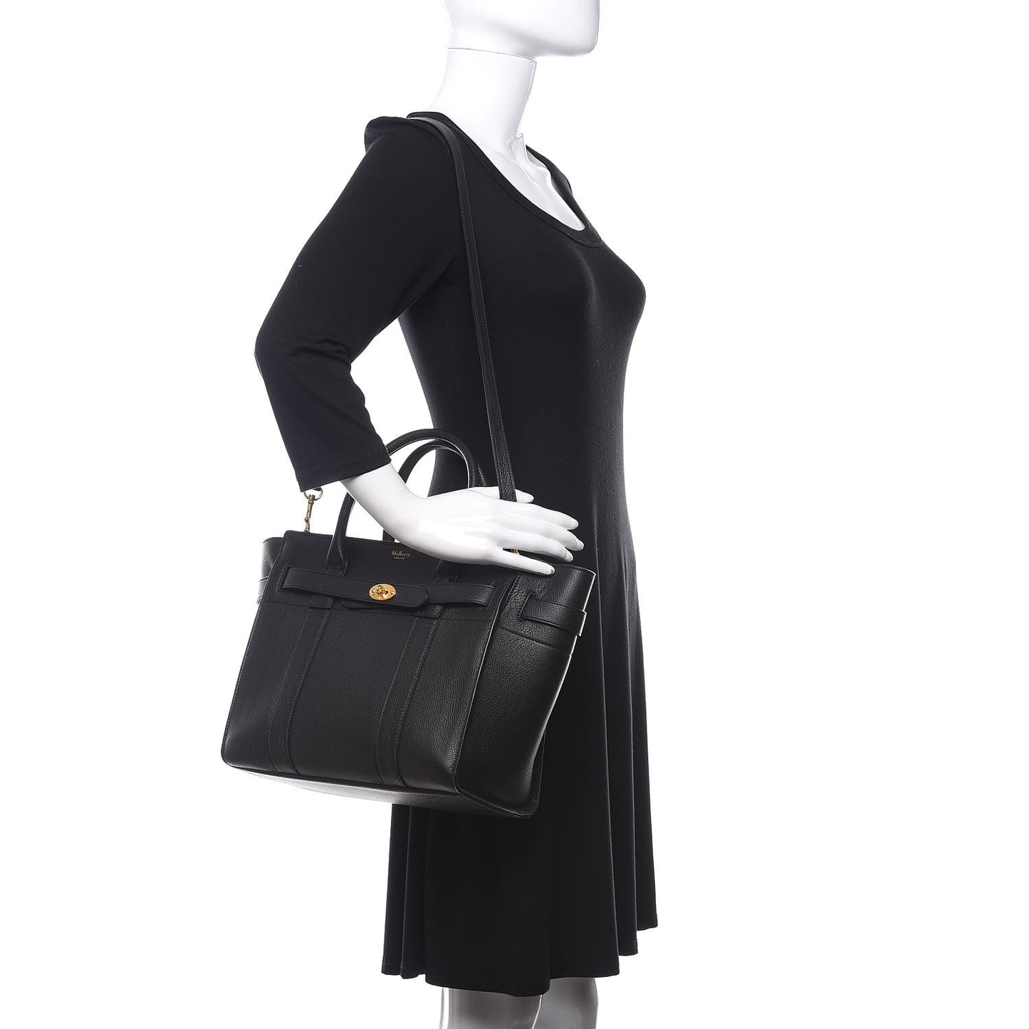Classic Grain Small Bayswater Zip Tote Black