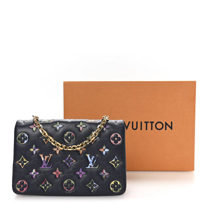 Louis Vuitton Lambskin Embossed Monogram LV Garden Pochette Coussin Navy 10 of 10