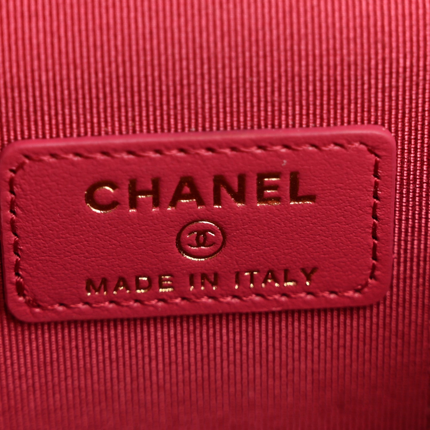 Chanel Caviar Quilted Mini Vanity Case With Chain Dark Pink