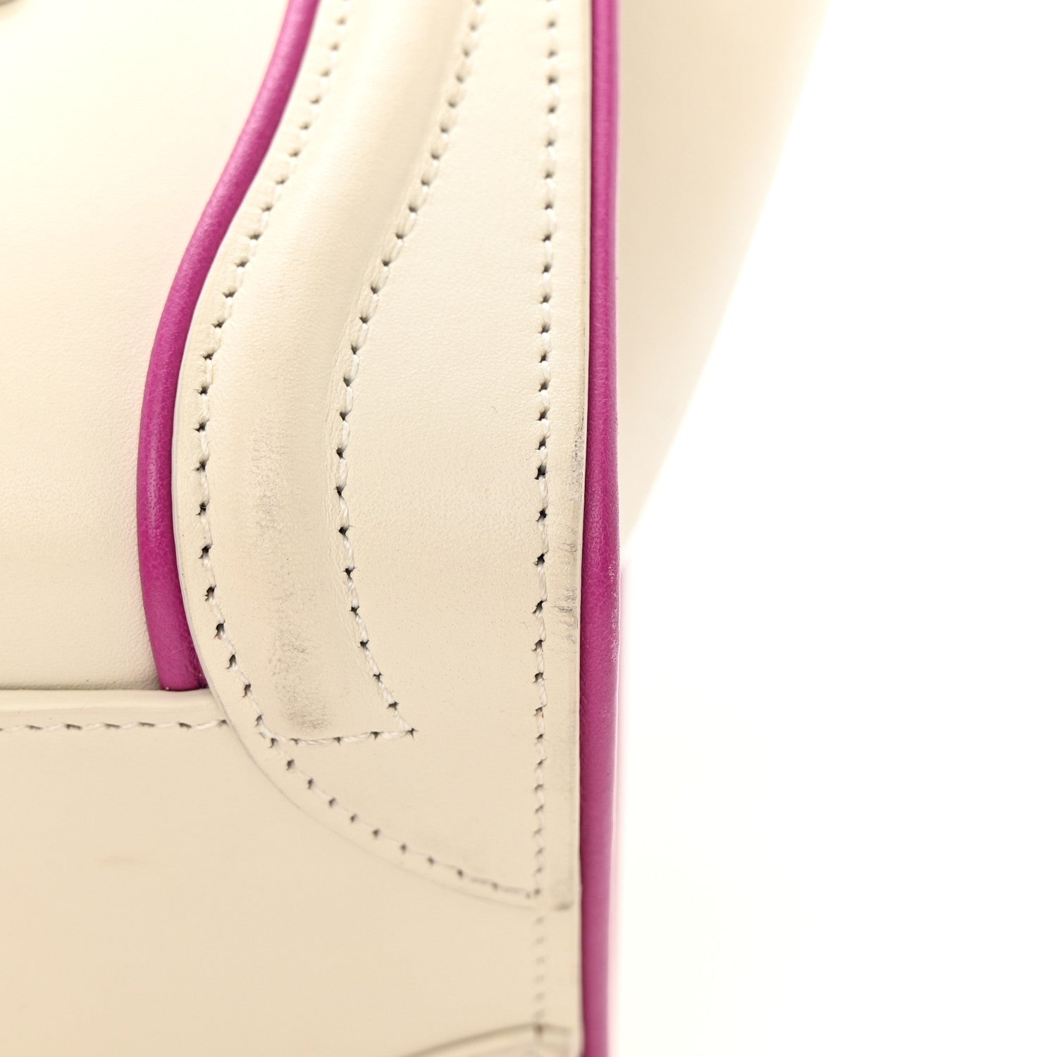 Celine Smooth Calfskin Nano Luggage White Magenta 17 of 24