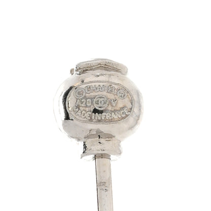 Chanel Baguette Crystal CC Drop Earrings Silver 4 of 4