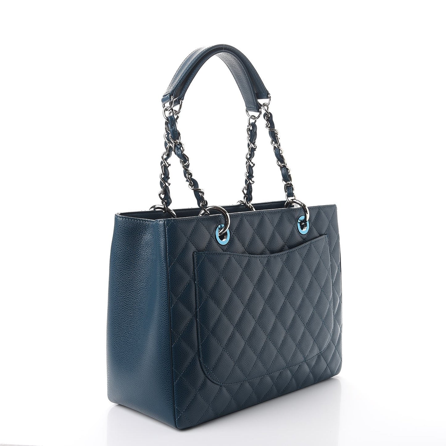 Caviar Quilted Grand Shopping Tote GST Dark Blue