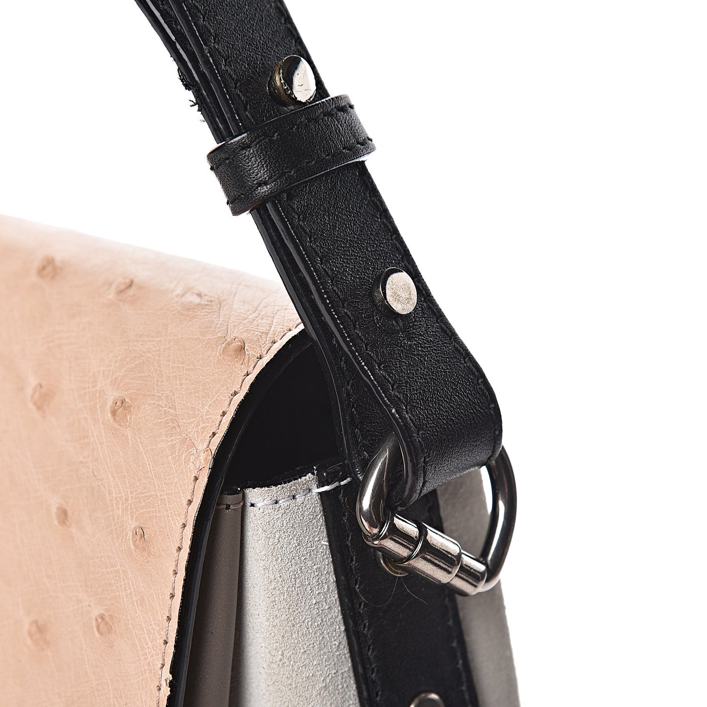 Ostrich Calfskin Suede PS Elliot Ciclo Pulver Ivory Black