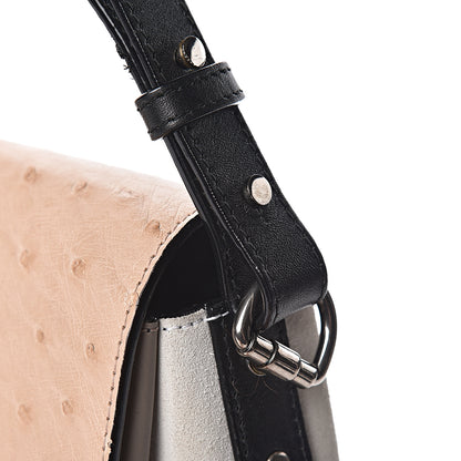 Proenza Schouler Ostrich Calfskin Suede PS Elliot Ciclo Pulver Ivory Black 18 of 26