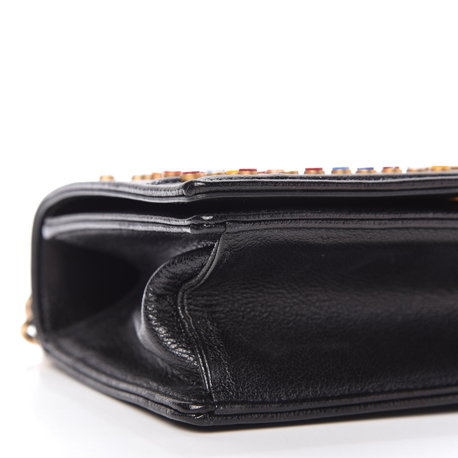 Christian Dior Calfskin Studded Small Diorama Flap Bag Black Multicolor 6 of 13